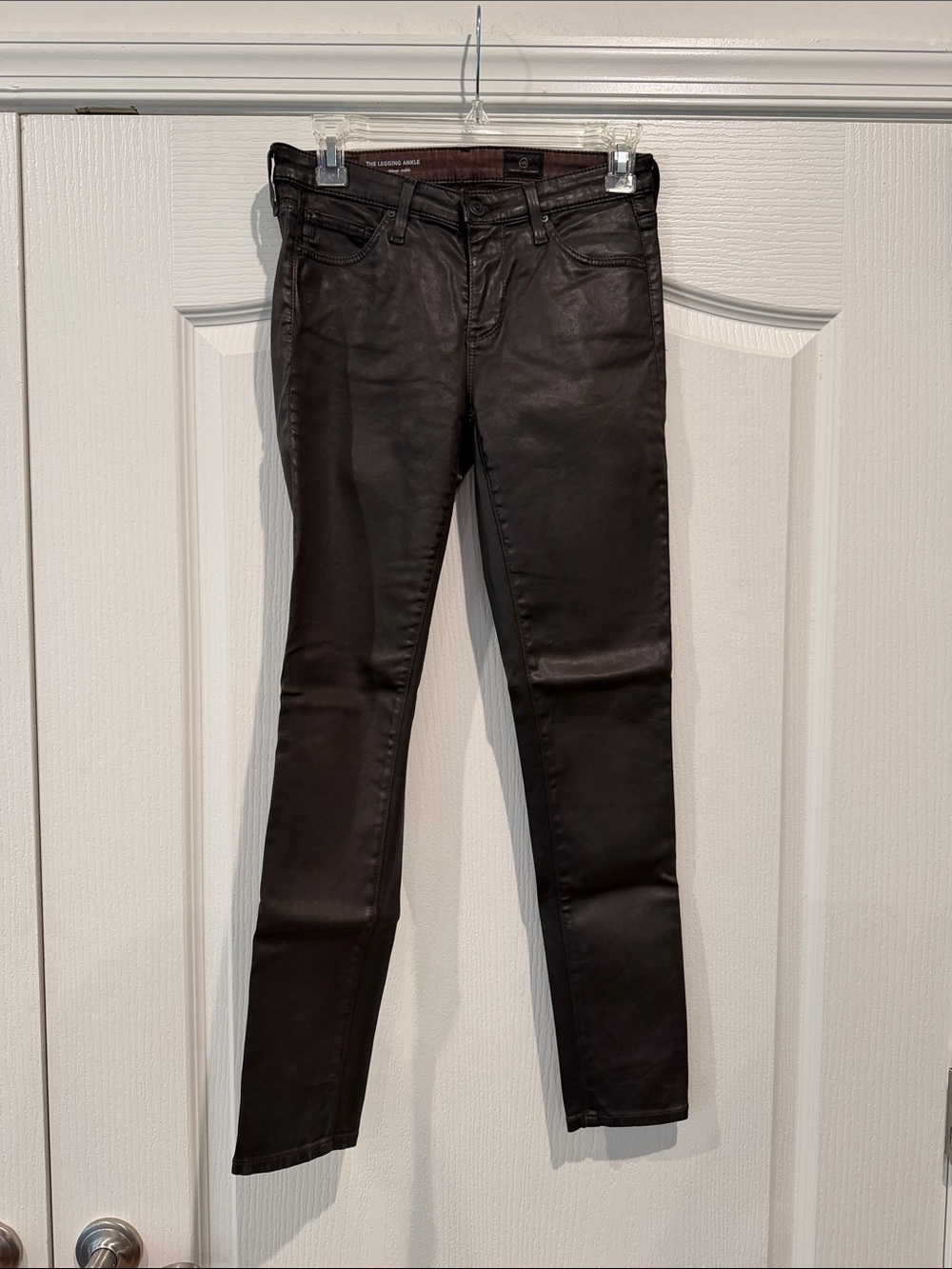 AG Adriano Goldschmied Black Coated Skinny Jeans